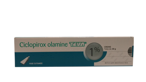 Image CICLOPIROX OLAMINE 1% TEVA CRÈME TUBE 30G