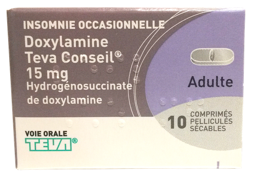 DOXYLAMINE TEVA CONSEIL 15MG COMPRIMÉS 10