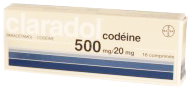 CLARADOL CODEINE 500/20MG COMPRIMÉ ÉTUI DE 16