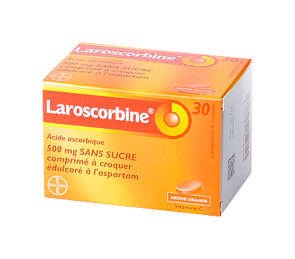 Image LAROSCORBINE 500MG 30 COMPRIMES A CROQUER SANS SUCRE